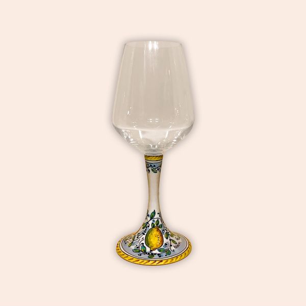 ELEGANT LEAD-FREE  CRYSTAL GLASS WITH CERAMIC STEM:  LEMONS cm.23h